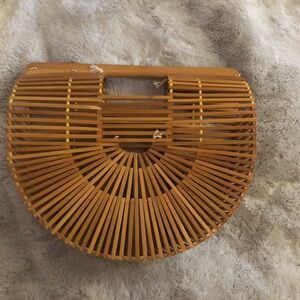 Cult Gaia half moon Elegant Tan Bamboo Women's Bag